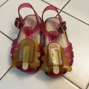Mini Melissa size 8 fuchsia/purple/pink popsicle sandals